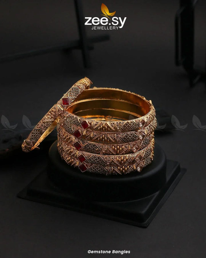 Gemstone Bangles Red Bangles - Zeesy Jewellery Pakistan | Premium Artificial & Imitation Jewellery