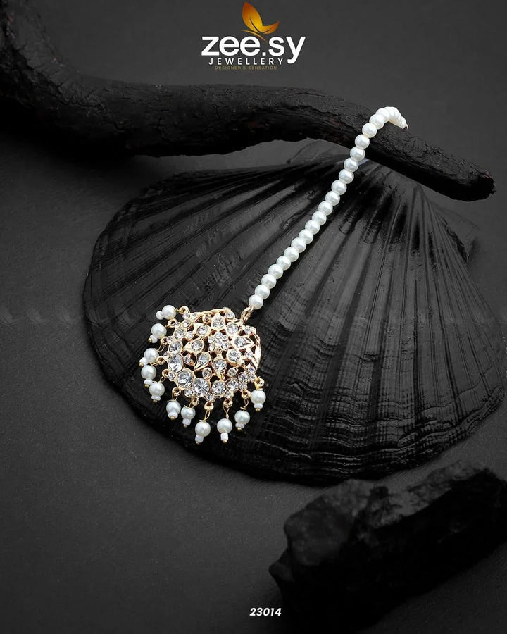 Shaahi Gulnaar Pearl Bindiya White bindiya - Zeesy Jewellery Pakistan | Premium Artificial & Imitation Jewellery