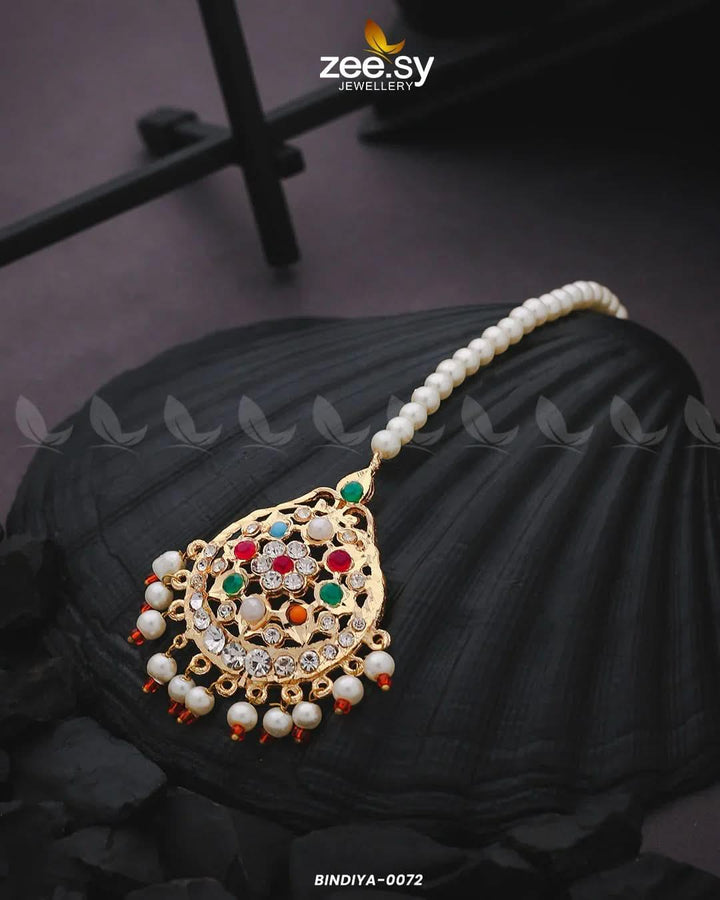 Shaahi Gulnaar Pearl drop Bindiya Multi bindiya - Zeesy Jewellery Pakistan | Premium Artificial & Imitation Jewellery