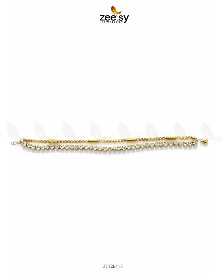 Double Charm Crystal Bracelet Bracelet - Zeesy Jewellery Pakistan | Premium Artificial & Imitation Jewellery