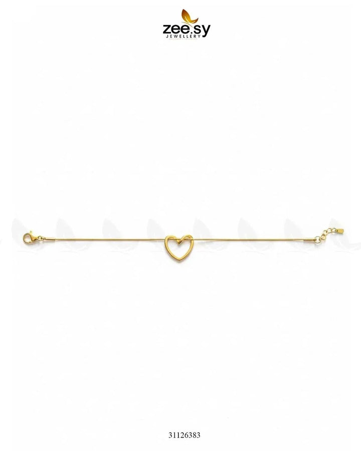 Hallow Curved Heart Bracelet Bracelet - Zeesy Jewellery Pakistan | Premium Artificial & Imitation Jewellery