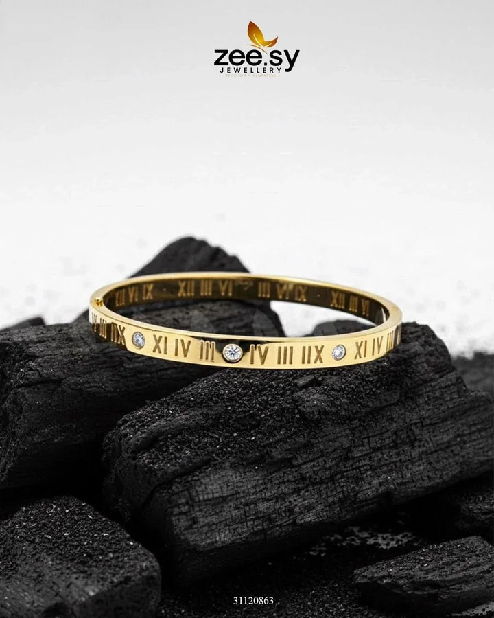 Timeless Roman Numeral Bangle Bracelet - Zeesy Jewellery Pakistan | Premium Artificial & Imitation Jewellery