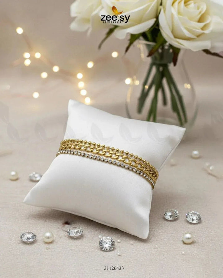 Triple Row Crystal Bracelet Bracelet - Zeesy Jewellery Pakistan | Premium Artificial & Imitation Jewellery