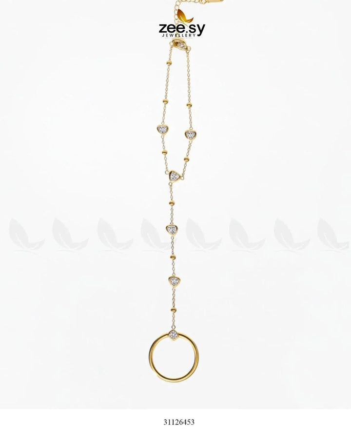 Bella Heart Ring Bracelet Bracelet - Zeesy Jewellery Pakistan | Premium Artificial & Imitation Jewellery