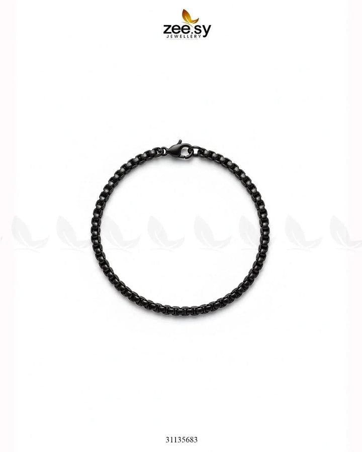 Mono Round Small Box Bracelet for Men Black Bracelet - Zeesy Jewellery Pakistan | Premium Artificial & Imitation Jewellery