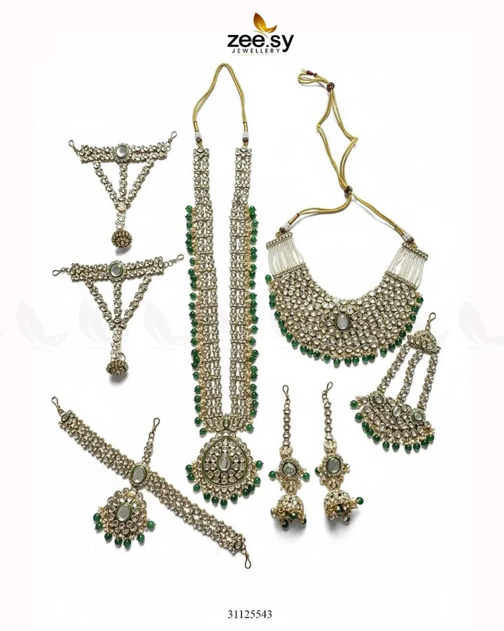 Jeweled Traditionnal Grand Bridal Set Bridal - Zeesy Jewellery Pakistan | Premium Artificial & Imitation Jewellery
