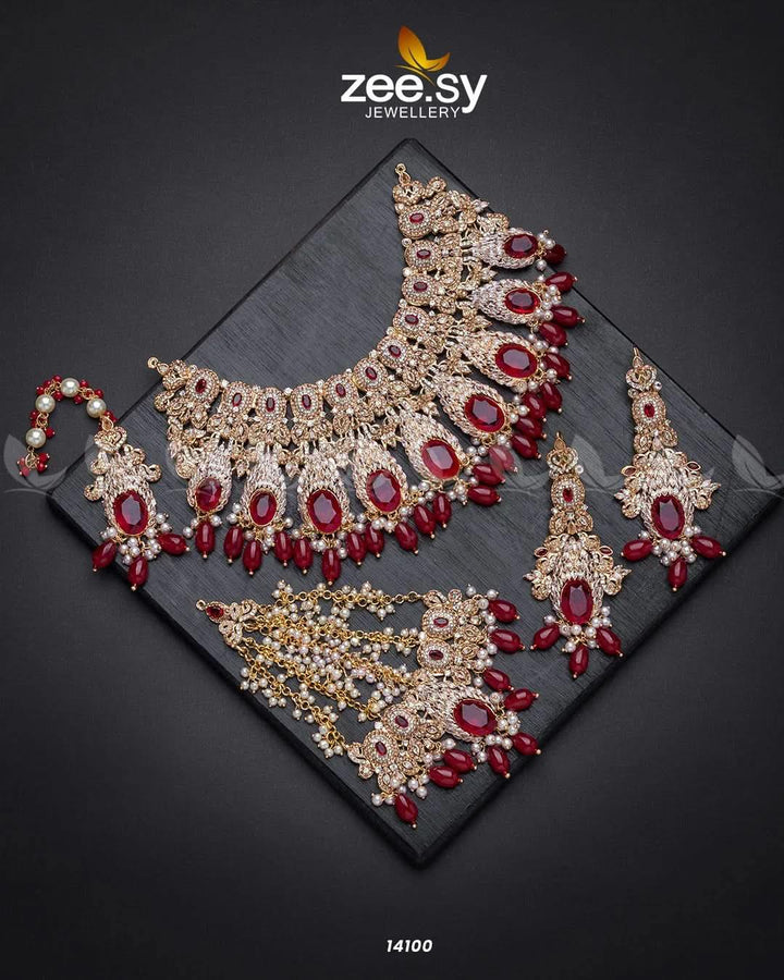 Aroob's Bridal Set Bridal Set - Zeesy Jewellery Pakistan | Premium Artificial & Imitation Jewellery