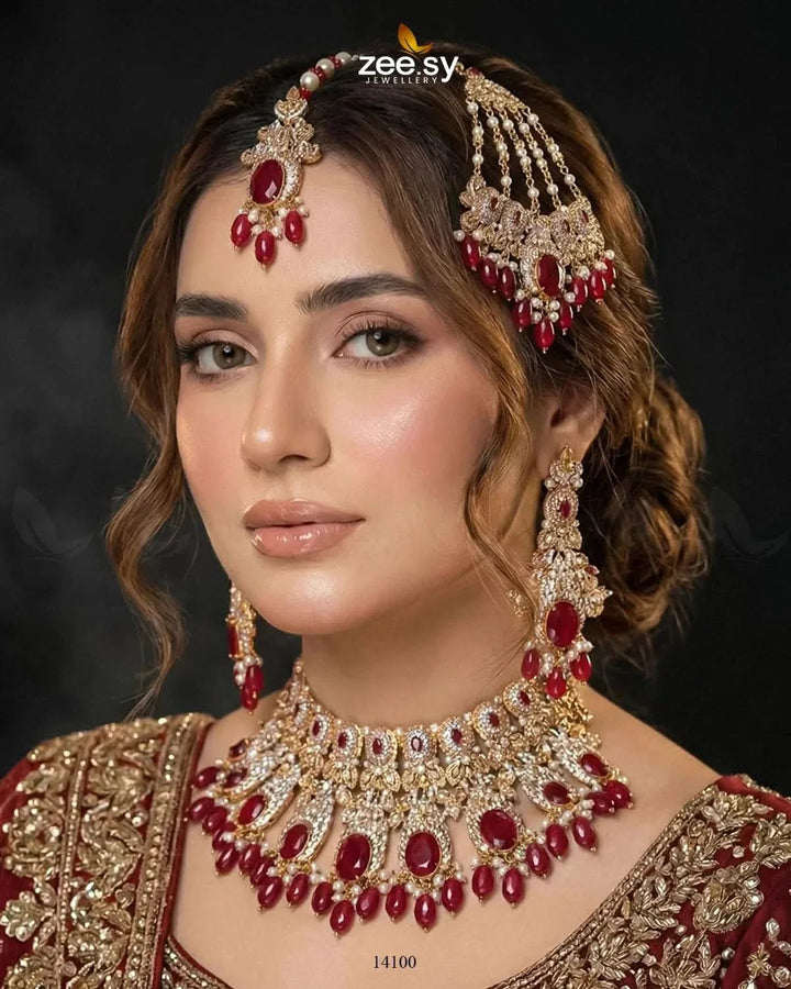 Aroob's Bridal Set Bridal Set - Zeesy Jewellery Pakistan | Premium Artificial & Imitation Jewellery