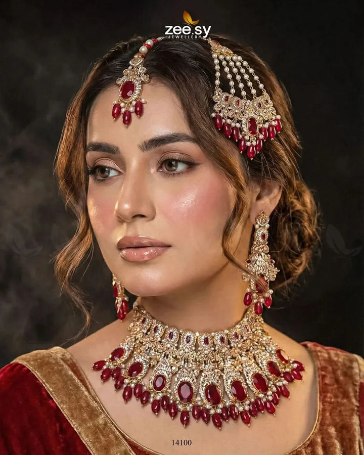 Aroob's Bridal Set Bridal Set - Zeesy Jewellery Pakistan | Premium Artificial & Imitation Jewellery
