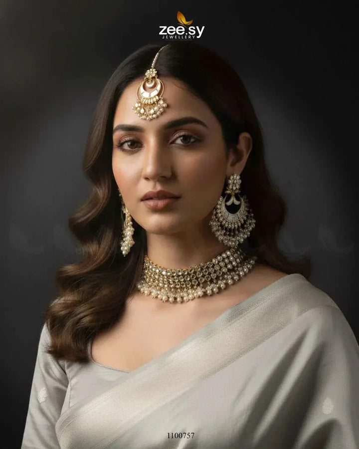 KUNDAN BRIDAL-0144 Bridal Set - Zeesy Jewellery Pakistan | Premium Artificial & Imitation Jewellery