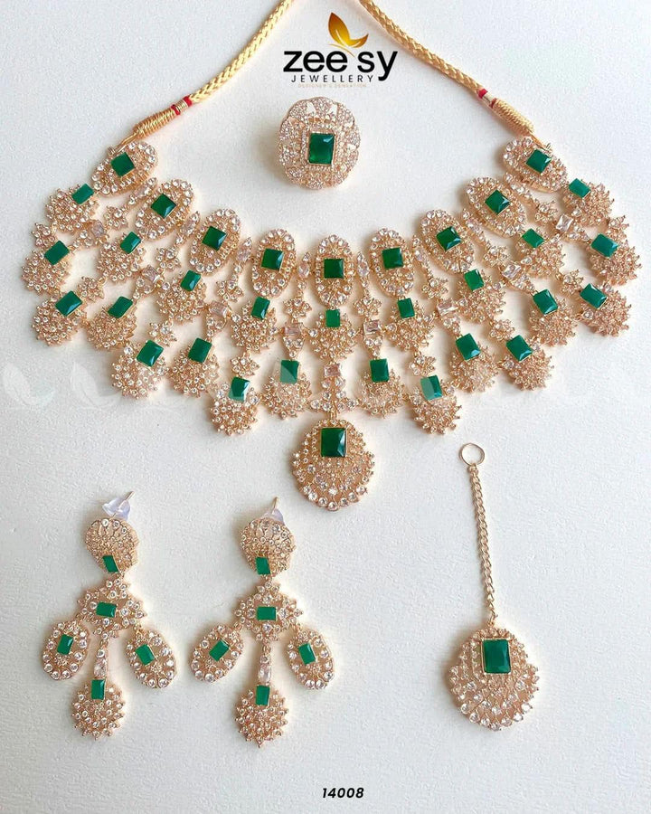 Kiara Advani Bridal Set Golden Green Bridal Set - Zeesy Jewellery Pakistan | Premium Artificial & Imitation Jewellery