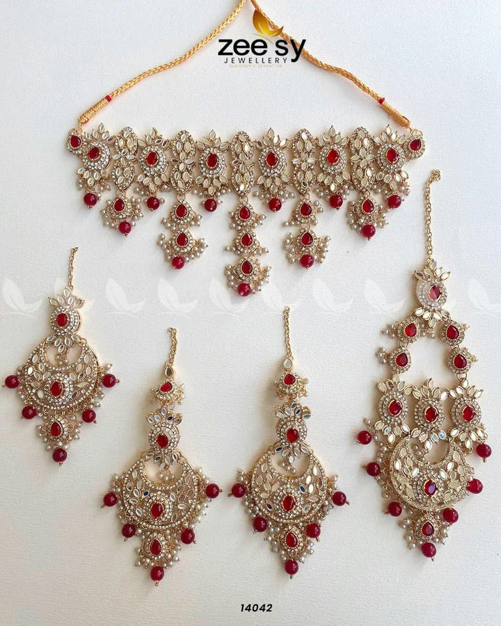 Annie's Bridal Set Red Bridal Set - Zeesy Jewellery Pakistan | Premium Artificial & Imitation Jewellery