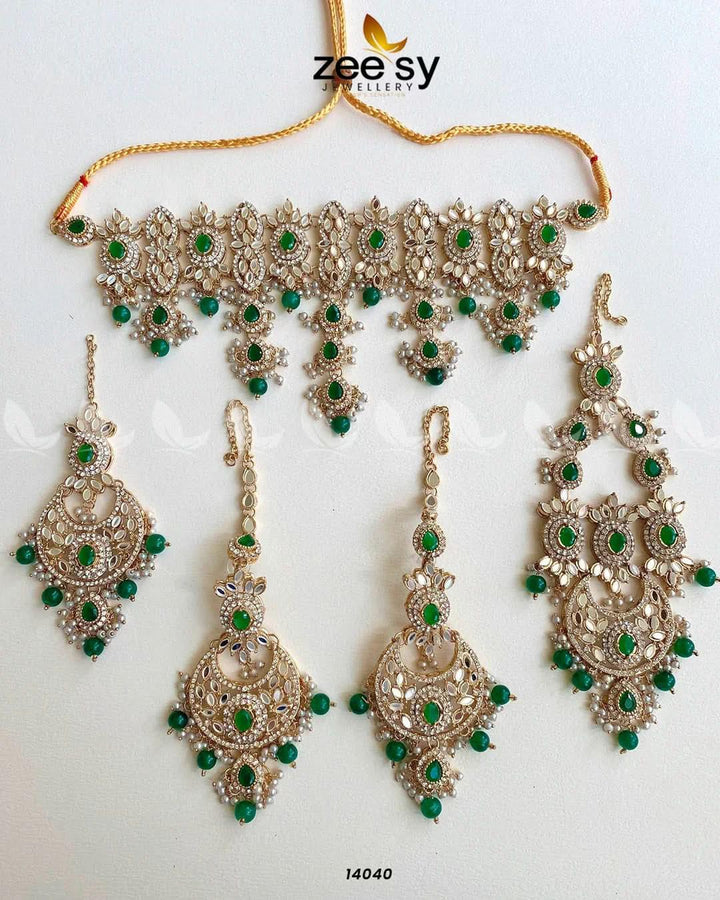 Annie's Bridal Set Green Bridal Set - Zeesy Jewellery Pakistan | Premium Artificial & Imitation Jewellery