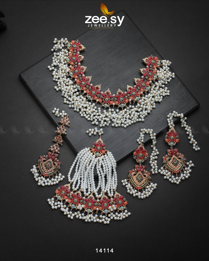 Aurum Bridal Set Multi Bridal Set - Zeesy Jewellery Pakistan | Premium Artificial & Imitation Jewellery
