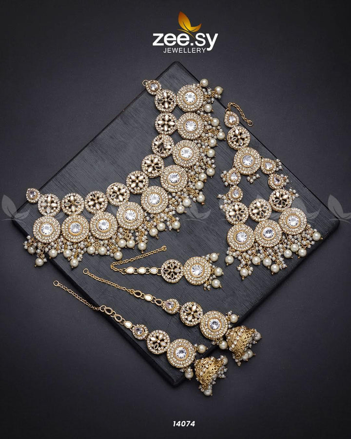Elegance Bridal Set Pearl Bridal Set - Zeesy Jewellery Pakistan | Premium Artificial & Imitation Jewellery