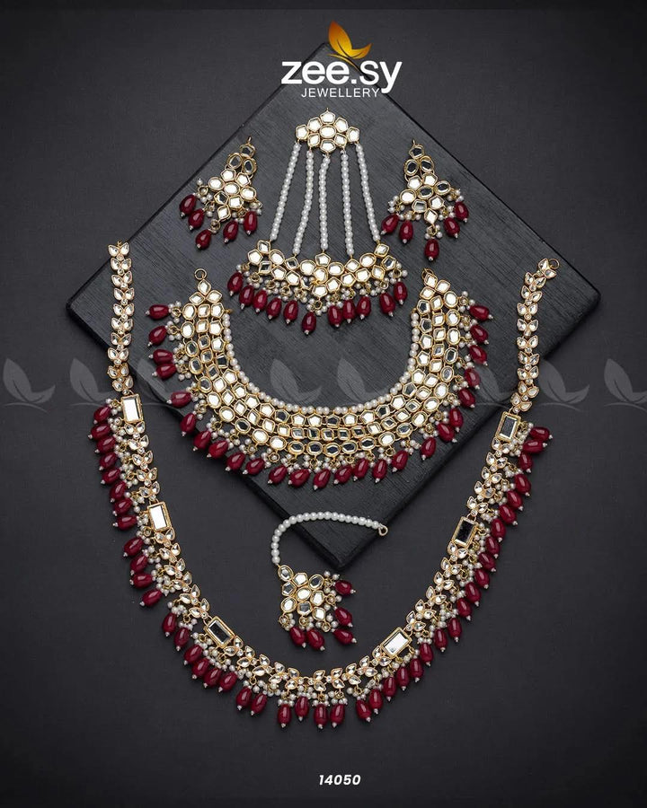 Enigmatic Bridal Set Red Bridal Set - Zeesy Jewellery Pakistan | Premium Artificial & Imitation Jewellery