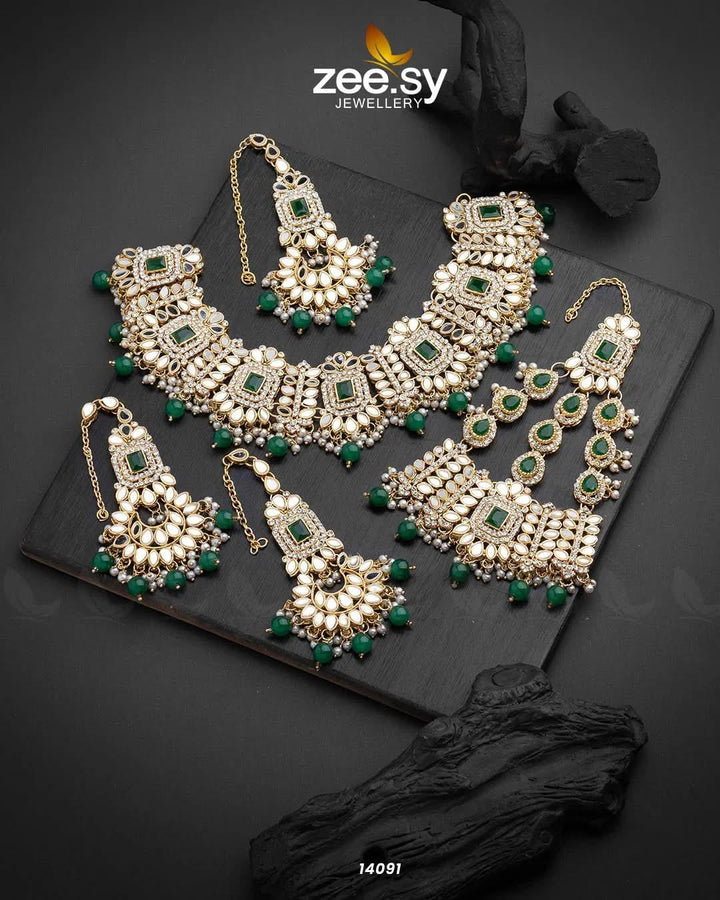 Maryam Bridal Set Green Bridal Set - Zeesy Jewellery Pakistan | Premium Artificial & Imitation Jewellery