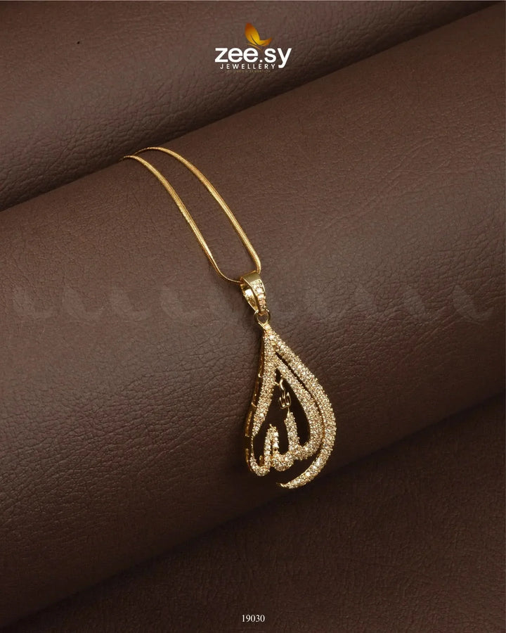 Delight Calligraphy Pendant Golden Calligraphy Pendant - Zeesy Jewellery Pakistan | Premium Artificial & Imitation Jewellery