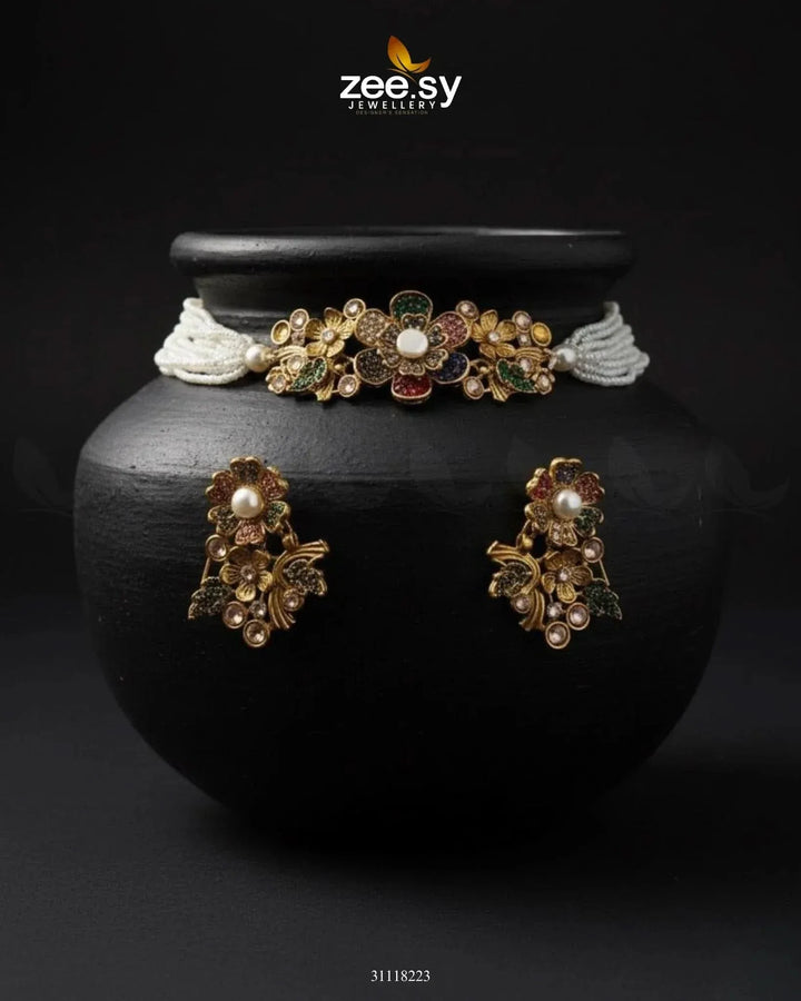 Peony Choker Set choker - Zeesy Jewellery Pakistan | Premium Artificial & Imitation Jewellery