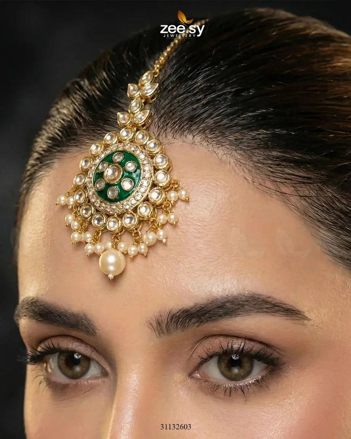 Mehar Pearl Kundan Choker Set choker - Zeesy Jewellery Pakistan | Premium Artificial & Imitation Jewellery