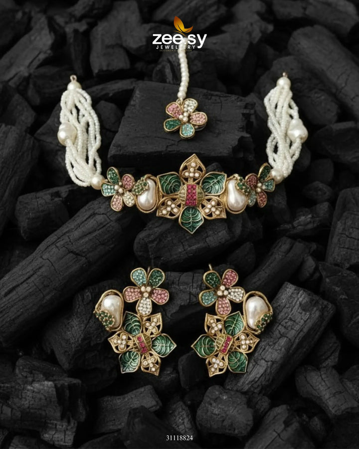 Helix Choker Necklace Set choker - Zeesy Jewellery Pakistan | Premium Artificial & Imitation Jewellery