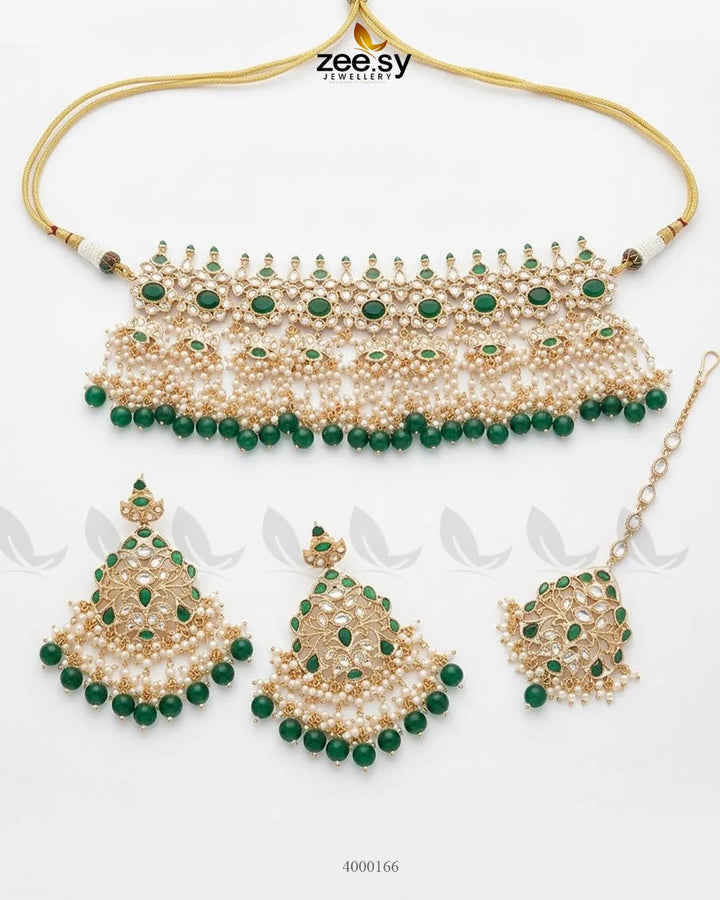 Cinnabar Bold Pearl Necklace Set Necklace Sets - Zeesy Jewellery Pakistan | Premium Artificial & Imitation Jewellery