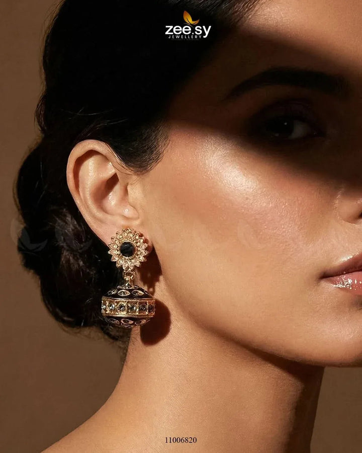 Antique Crystal Heritage Jhumka Earrings Earrings - Zeesy Jewellery Pakistan | Premium Artificial & Imitation Jewellery