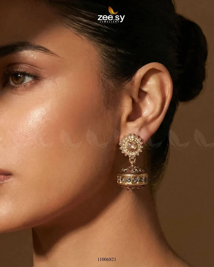 Antique Crystal Heritage Jhumka Earrings Earrings - Zeesy Jewellery Pakistan | Premium Artificial & Imitation Jewellery