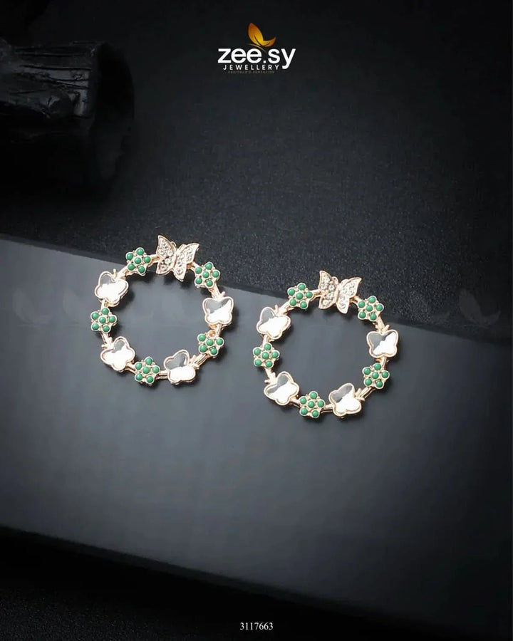 Butterfly Bush Earrings Green Earrings - Zeesy Jewellery Pakistan | Premium Artificial & Imitation Jewellery