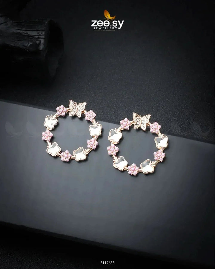 Butterfly Bush Earrings Mint pink Earrings - Zeesy Jewellery Pakistan | Premium Artificial & Imitation Jewellery