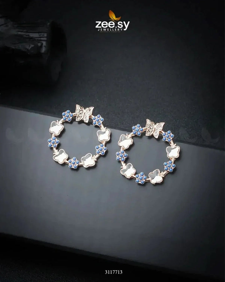 Butterfly Bush Earrings Blue Earrings - Zeesy Jewellery Pakistan | Premium Artificial & Imitation Jewellery
