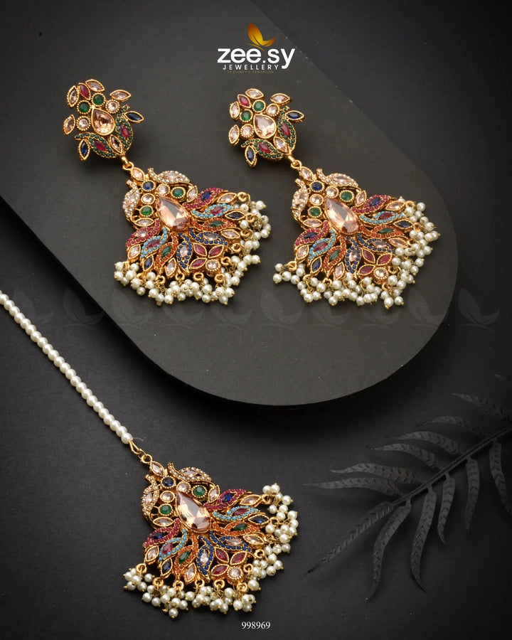 Vireo Earrings Champagne Multi Earrings - Zeesy Jewellery Pakistan | Premium Artificial & Imitation Jewellery