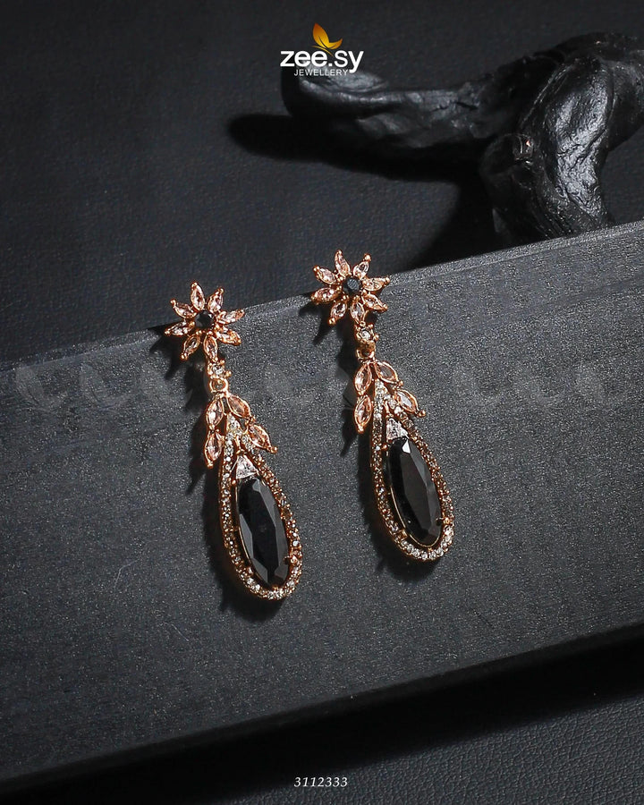 Rimsha's Earrings Golden Black Earrings - Zeesy Jewellery Pakistan | Premium Artificial & Imitation Jewellery
