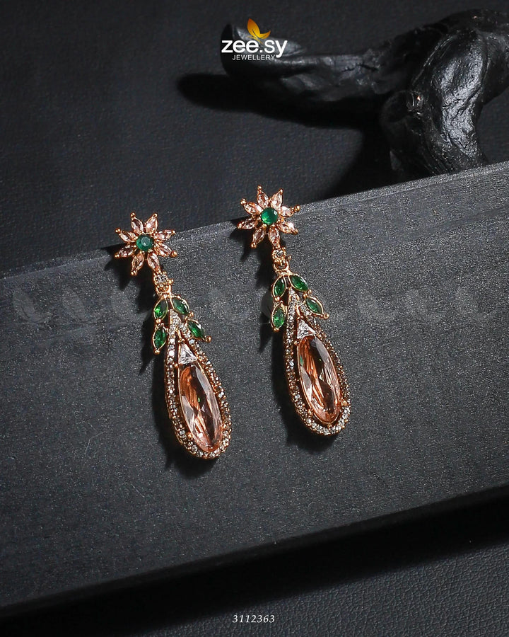 Rimsha's Earrings Champagne Green Earrings - Zeesy Jewellery Pakistan | Premium Artificial & Imitation Jewellery
