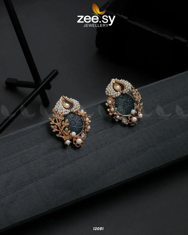 Moonlit Sparkle Deep Blue Earrings - Zeesy Jewellery Pakistan | Premium Artificial & Imitation Jewellery