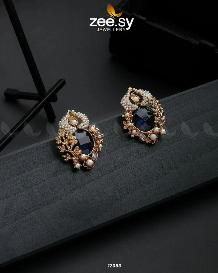 Moonlit Sparkle Blue Earrings - Zeesy Jewellery Pakistan | Premium Artificial & Imitation Jewellery