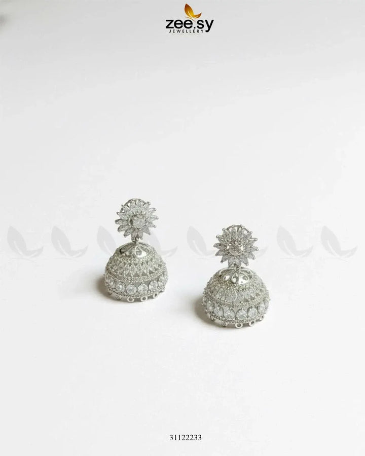 Dazzling Crystal Dome Jhumka Earrings Earrings - Zeesy Jewellery Pakistan | Premium Artificial & Imitation Jewellery