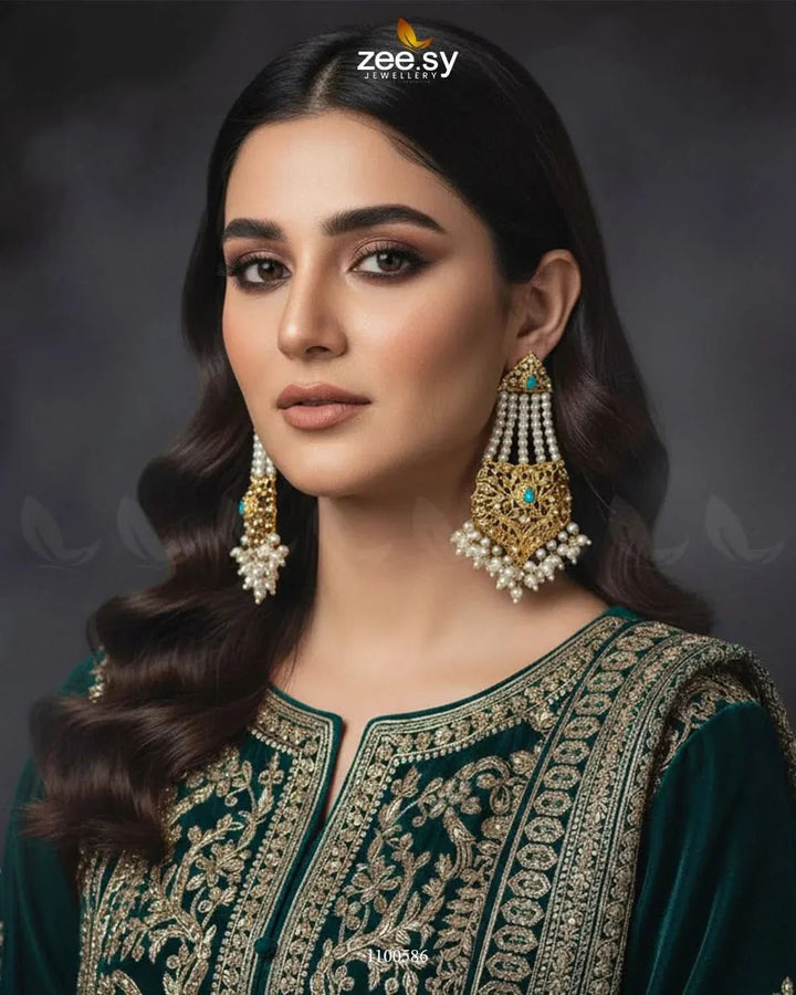 Shamsa Luxury Jhumar Earring Earrings - Zeesy Jewellery Pakistan | Premium Artificial & Imitation Jewellery