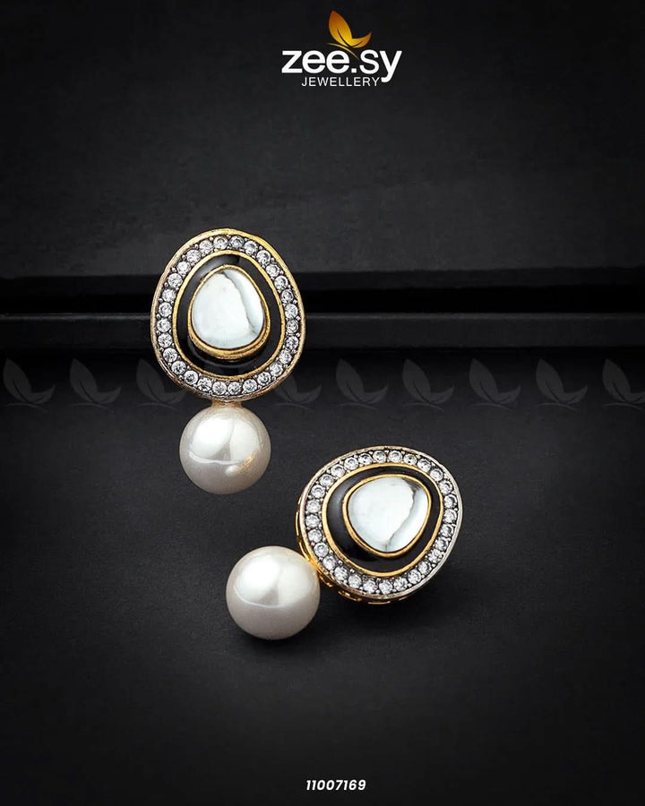 Opal Mirror Pearl Drop Earrings Earrings - Zeesy Jewellery Pakistan | Premium Artificial & Imitation Jewellery