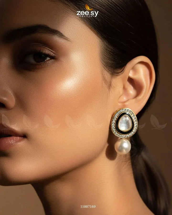 Opal Mirror Pearl Drop Earrings Earrings - Zeesy Jewellery Pakistan | Premium Artificial & Imitation Jewellery
