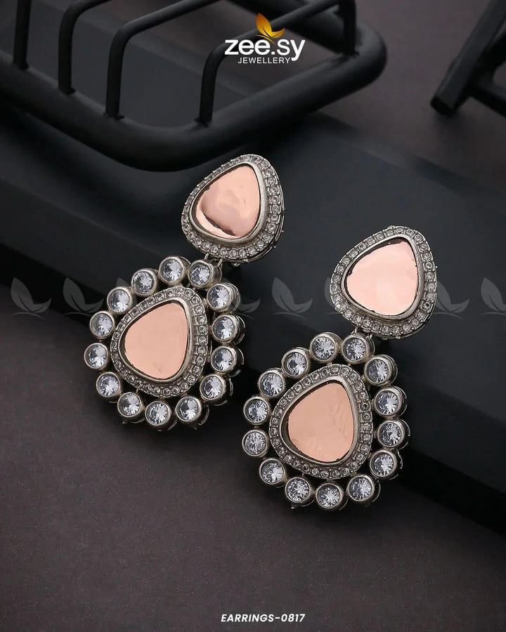 EARRINGS-0817 Champagne Earrings - Zeesy Jewellery Pakistan | Premium Artificial & Imitation Jewellery