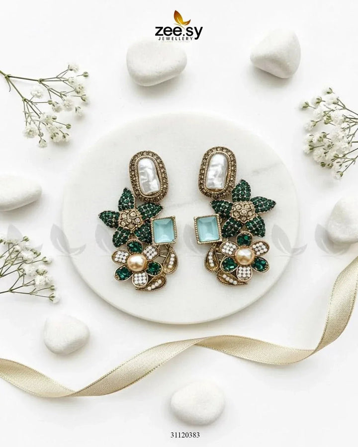 Baroque Garden Cluster Earrings Earrings - Zeesy Jewellery Pakistan | Premium Artificial & Imitation Jewellery