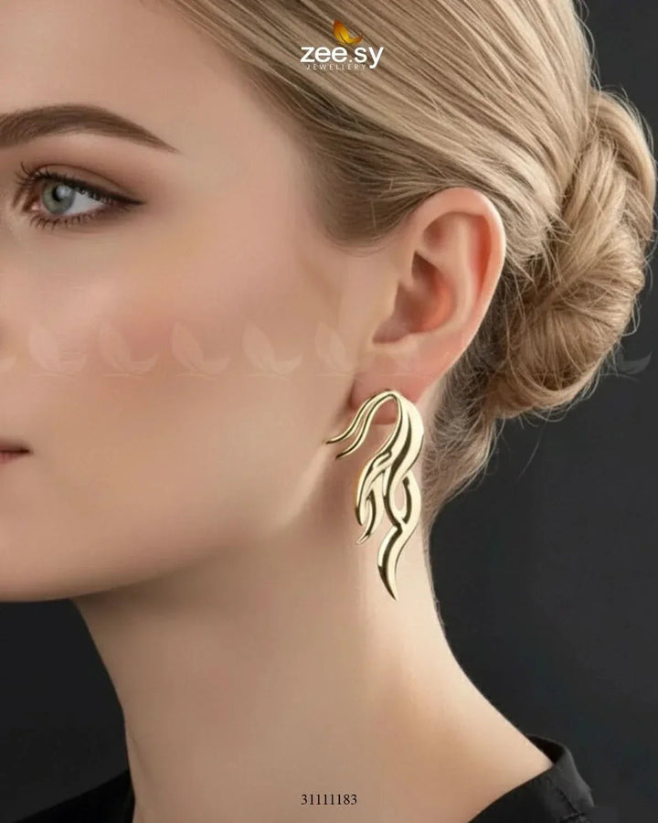 Blaze Earrings Golden Earrings - Zeesy Jewellery Pakistan | Premium Artificial & Imitation Jewellery