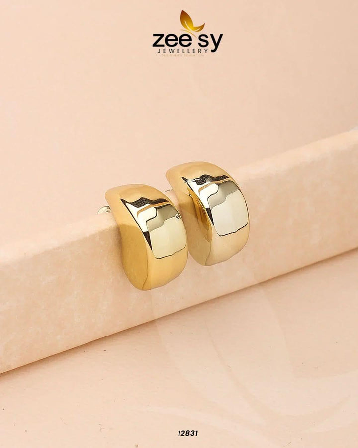 Crescent Hoop Earrings Golden Earrings - Zeesy Jewellery Pakistan | Premium Artificial & Imitation Jewellery