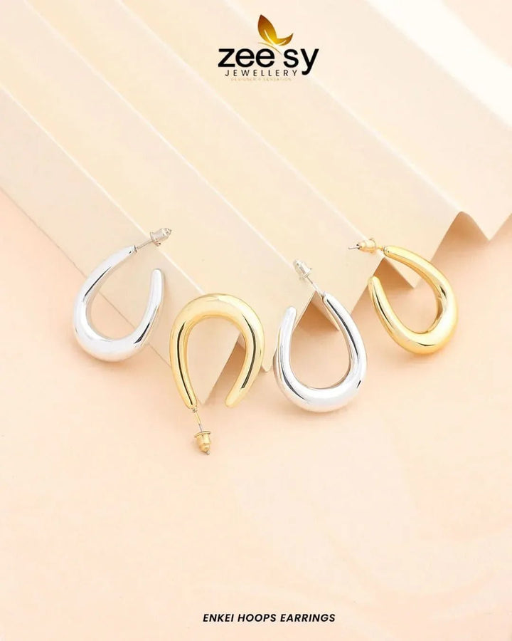 Enkei Hoops Earrings Earrings - Zeesy Jewellery Pakistan | Premium Artificial & Imitation Jewellery