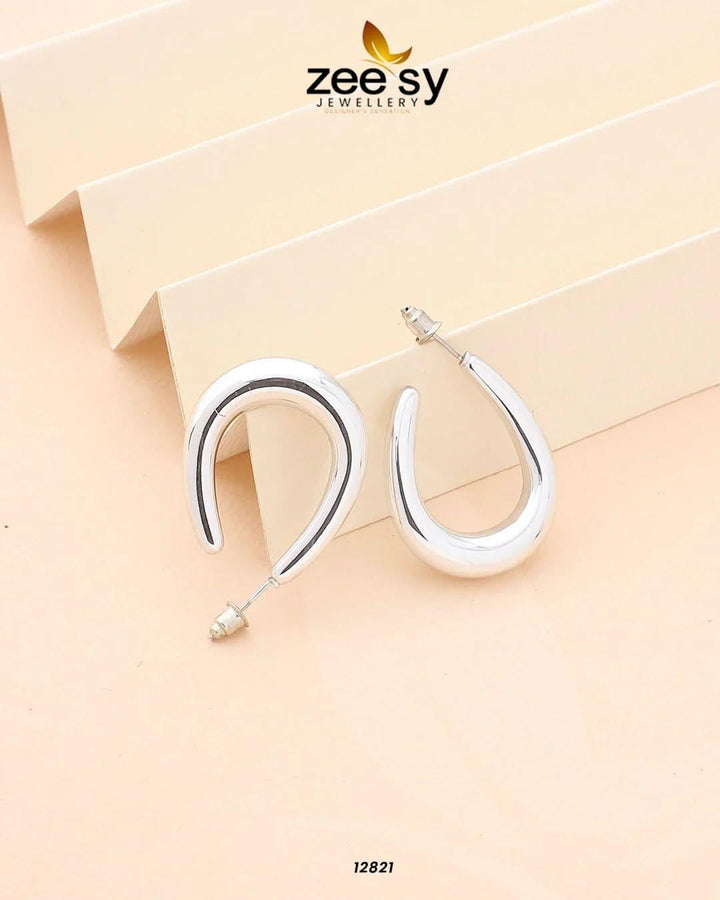 Enkei Hoops Earrings Silver Earrings - Zeesy Jewellery Pakistan | Premium Artificial & Imitation Jewellery