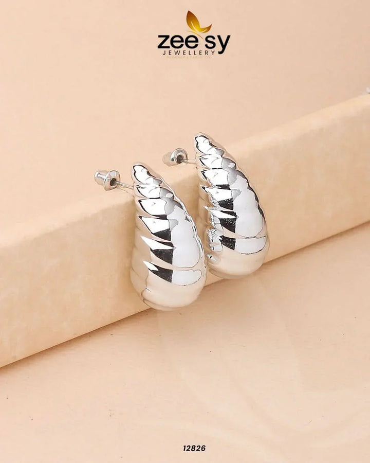 Hyperbola Drop Earrings Silver Earrings - Zeesy Jewellery Pakistan | Premium Artificial & Imitation Jewellery