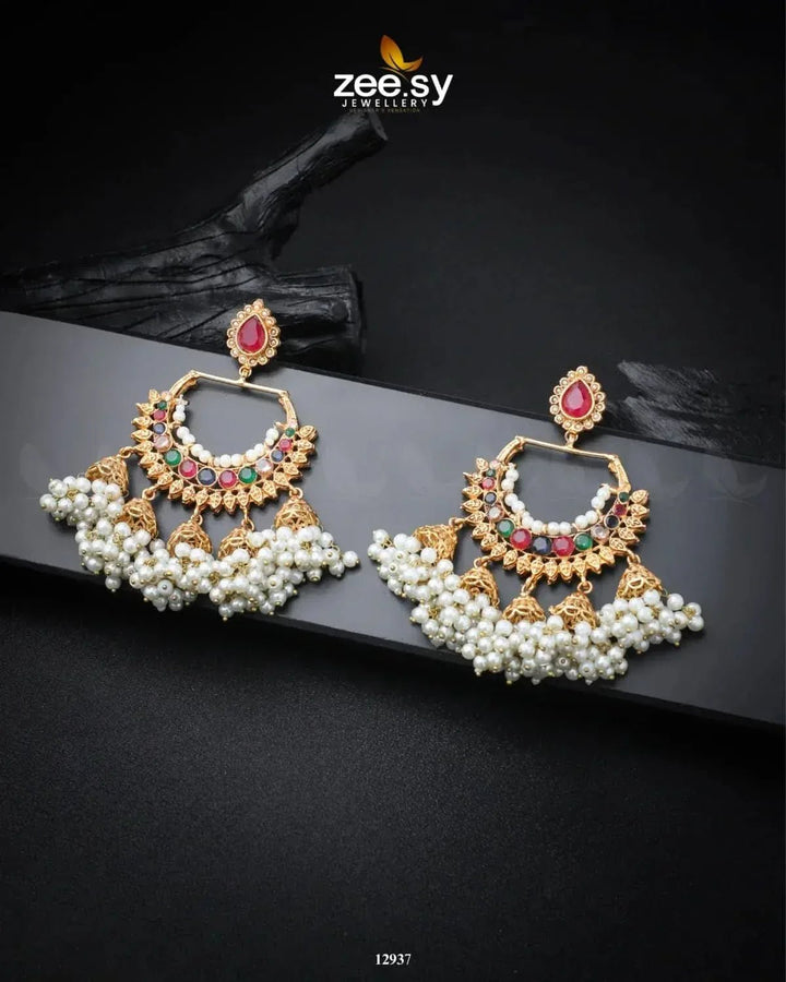Shumaila's Earrings Golden Multi Earrings - Zeesy Jewellery Pakistan | Premium Artificial & Imitation Jewellery