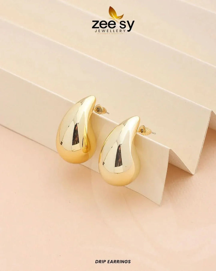 Drip Earrings Golden Earrings - Zeesy Jewellery Pakistan | Premium Artificial & Imitation Jewellery