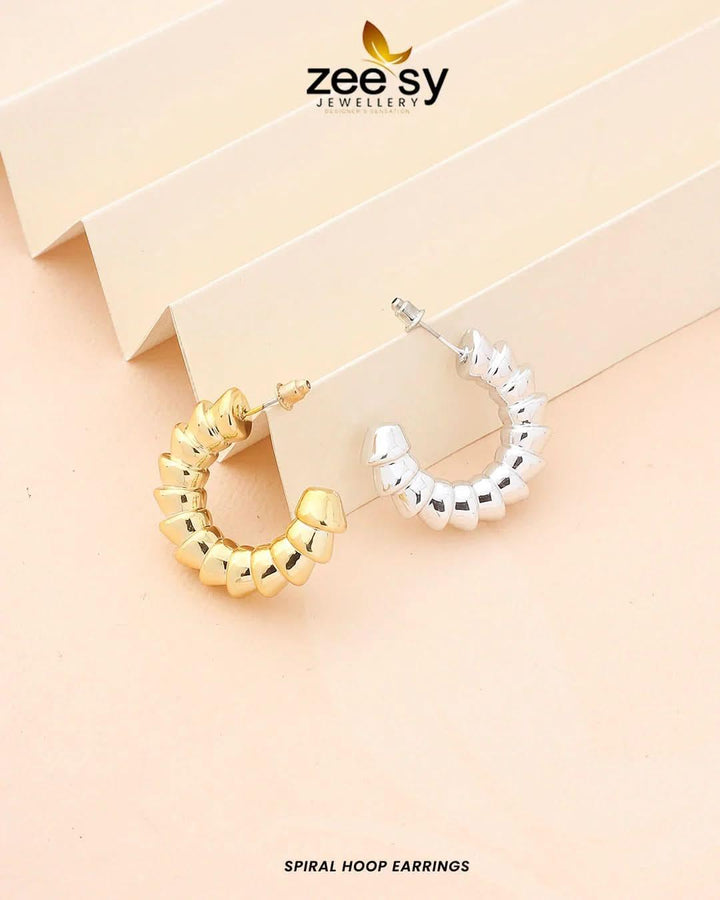 Spiral Hoop Earrings Earrings - Zeesy Jewellery Pakistan | Premium Artificial & Imitation Jewellery